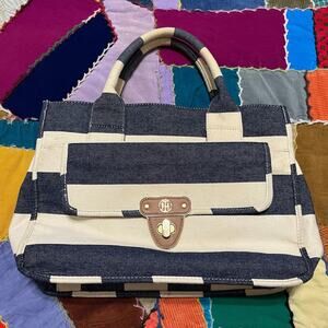 Tommy Hilfiger Navy/White Striped Logo Purse